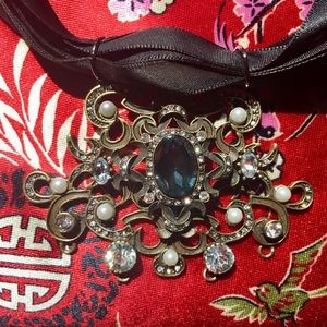 Bling Ribbon Choker Necklace